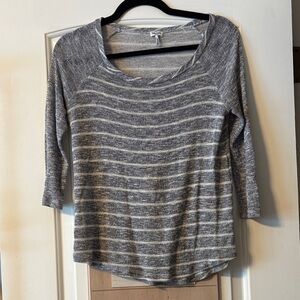 Splendid Gray Striped Long Sleeve Top